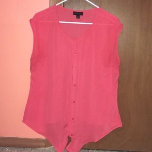 Red/Pink Button Down Tank!